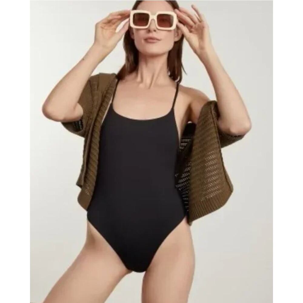 Everlane Renew "The String" Black One Piece XL Swim Suit Pool Resort Vacation